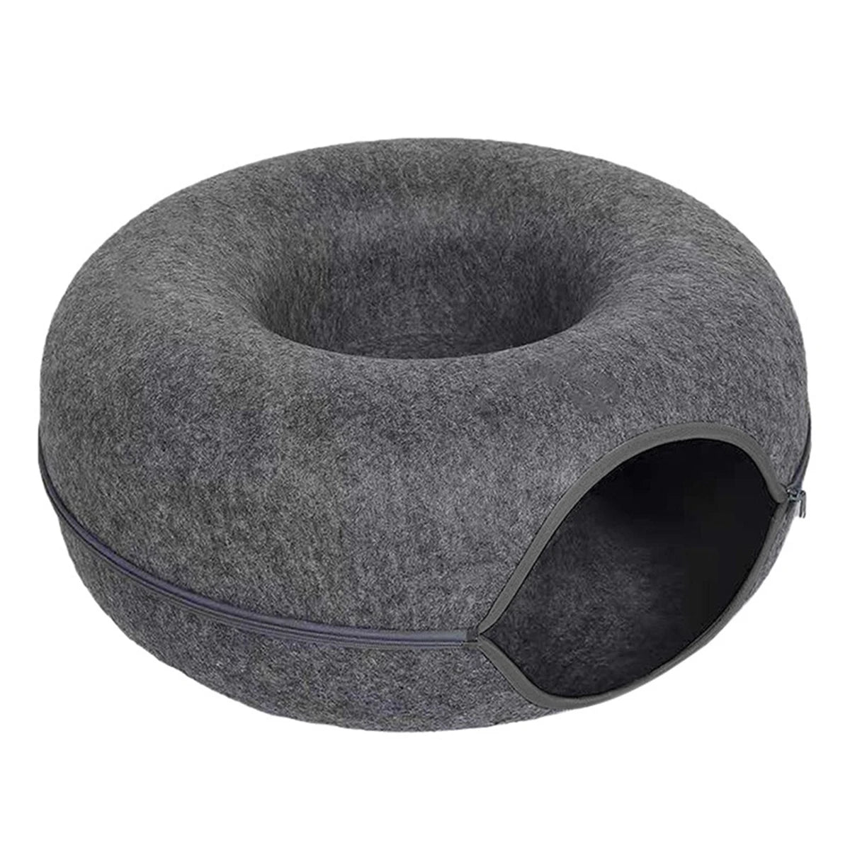 Felt Cat Tunnel Bed with Peek Hole – detail view