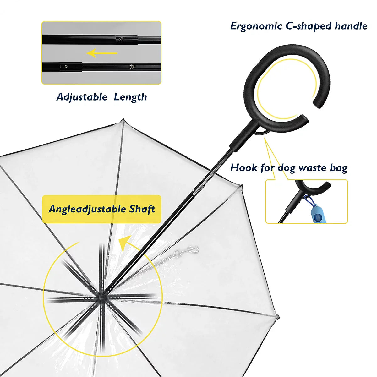 Dog Umbrella with Leash – alternate view